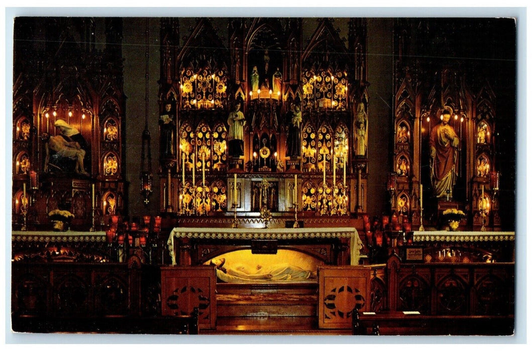 c1960 Interior View Chapel Shrine Holy Relic Maria Stein Ohio Unposted Postcard