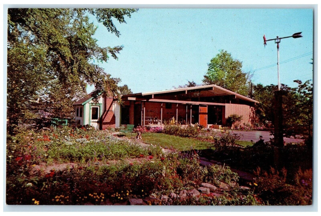 c1960 Exterior View Warther Museum Workshop Gardens Dover Ohio Unposted Postcard