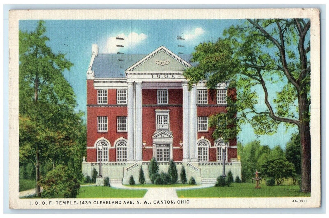 1934 IOOF Temple Cleveland Avenue NW Exterior Building Canton Ohio OH Postcard