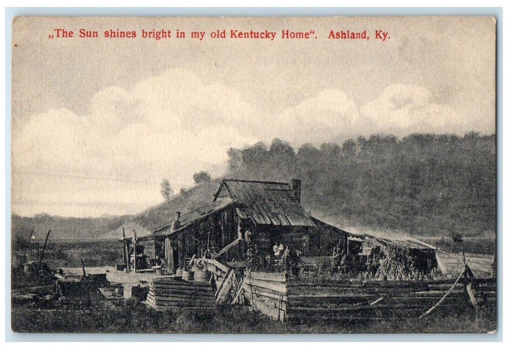 1909 Sun Shines Bright Old Kentucky Home Ashland Kentucky KY Vintage Postcard