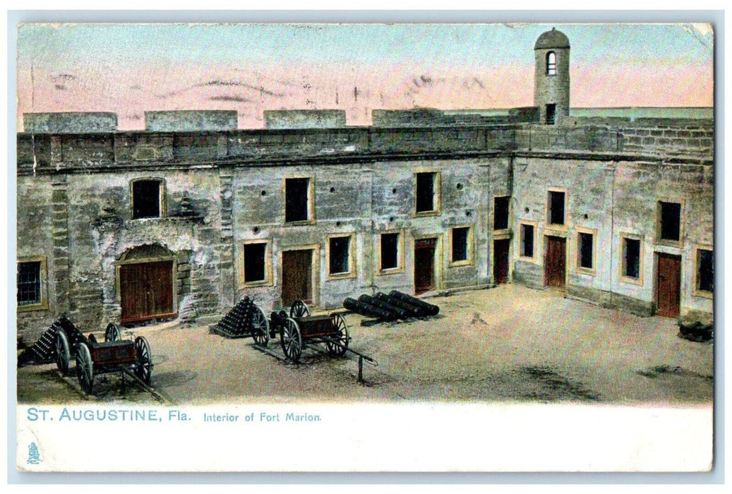 1907 Interior Fort Fort Marion St Augustine Florida Raphael Tuck & Sons Postcard