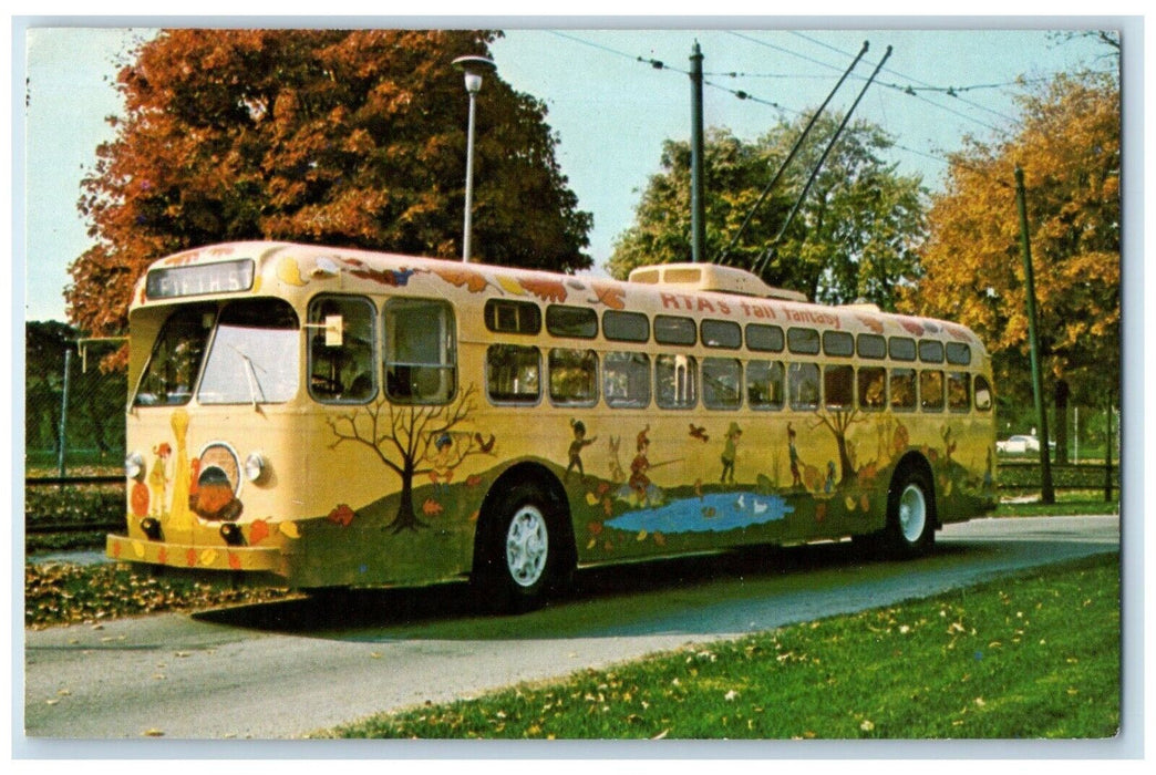 c1960 Miami Valley Regional Transit Authority Fall Bus Dayton Ohio OH Postcard