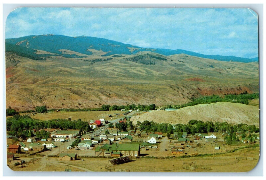 Panorama Of Dubois Wyoming WY, Big Game Hunting Dude Ranch Country Postcard