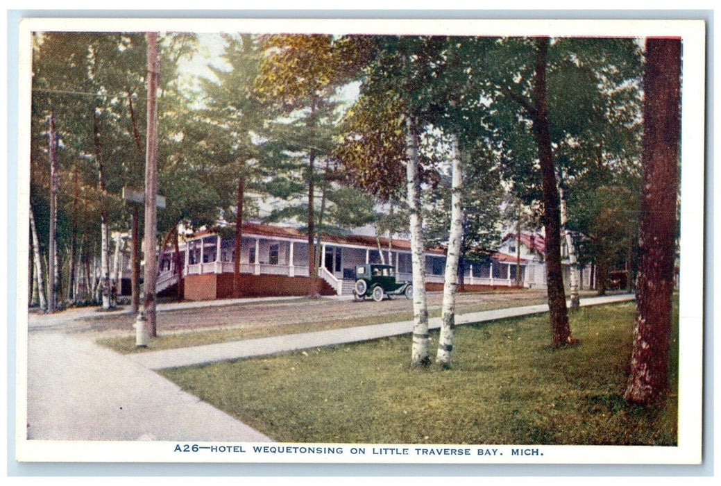 c1910 Hotel Wequetonsing Little Traverse Bay MI Vo Hammon Publishing CO Postcard