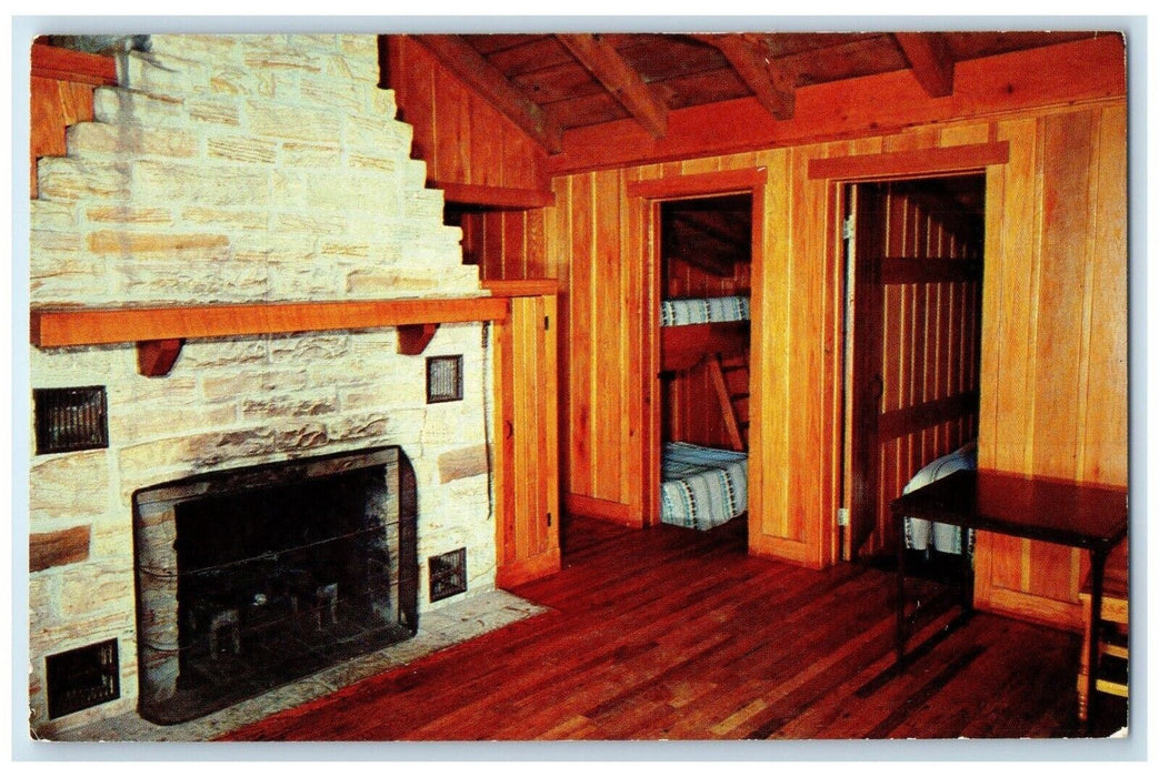 c1950's Lake Hope State Park Zaleski Ohio OH, Interior Of House Cabin Postcard