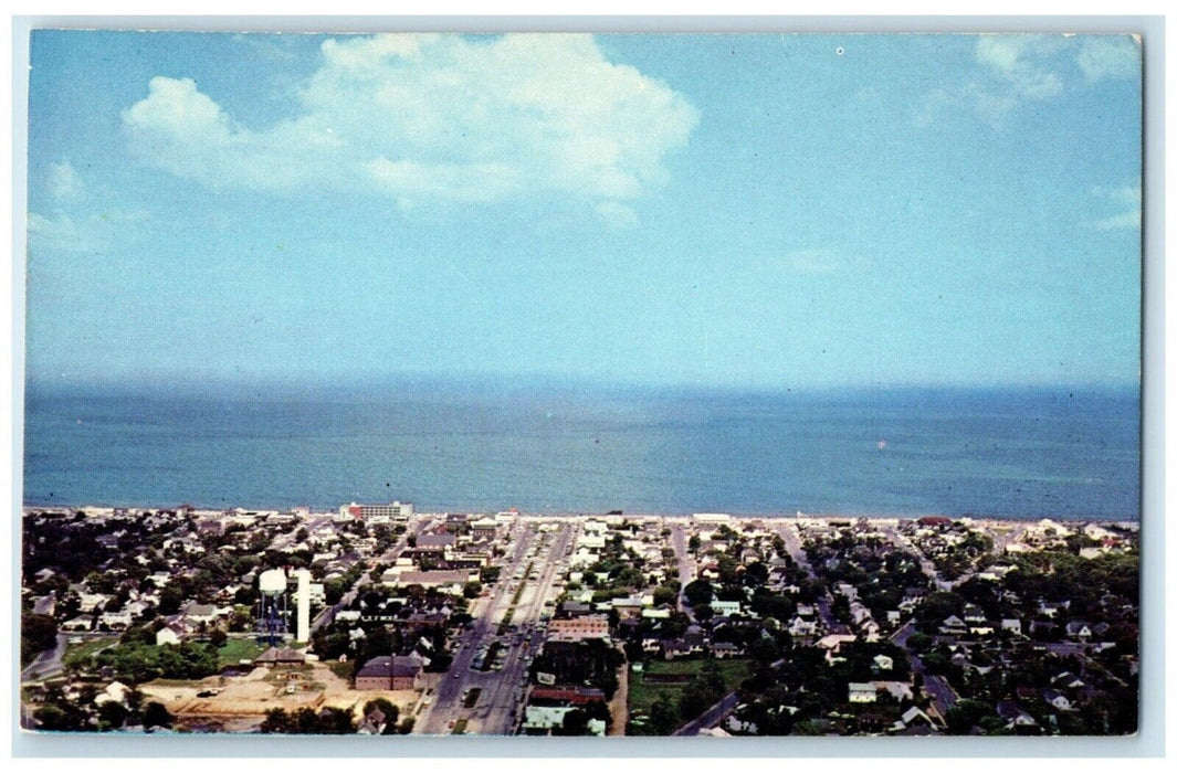 c1960's Helicopter View Business District Rehoboth Beach Delaware DE Postcard