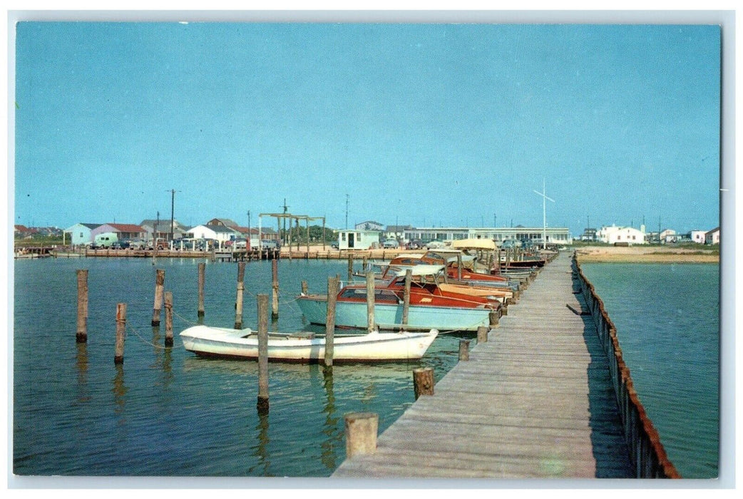 c1950's View Of Yacht Basin At Dewey Beach Delaware DE Unposted Vintage Postcard