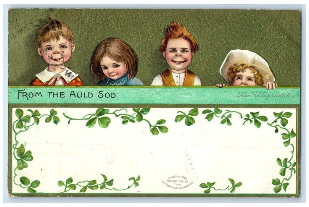 c1910's St. Patrick's Day Children From The Auld Sod Ellen H Clapsaddle Postcard