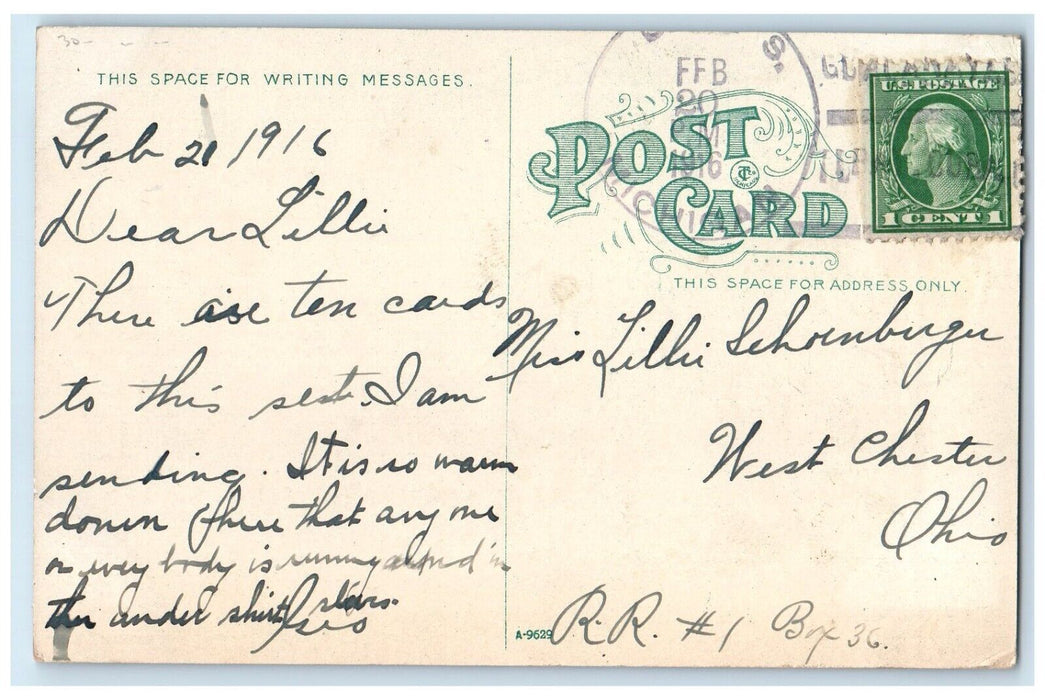 1916 Bull And Man Fighting USS Michigan US Navy Ship Sailor Mail Posted Postcard