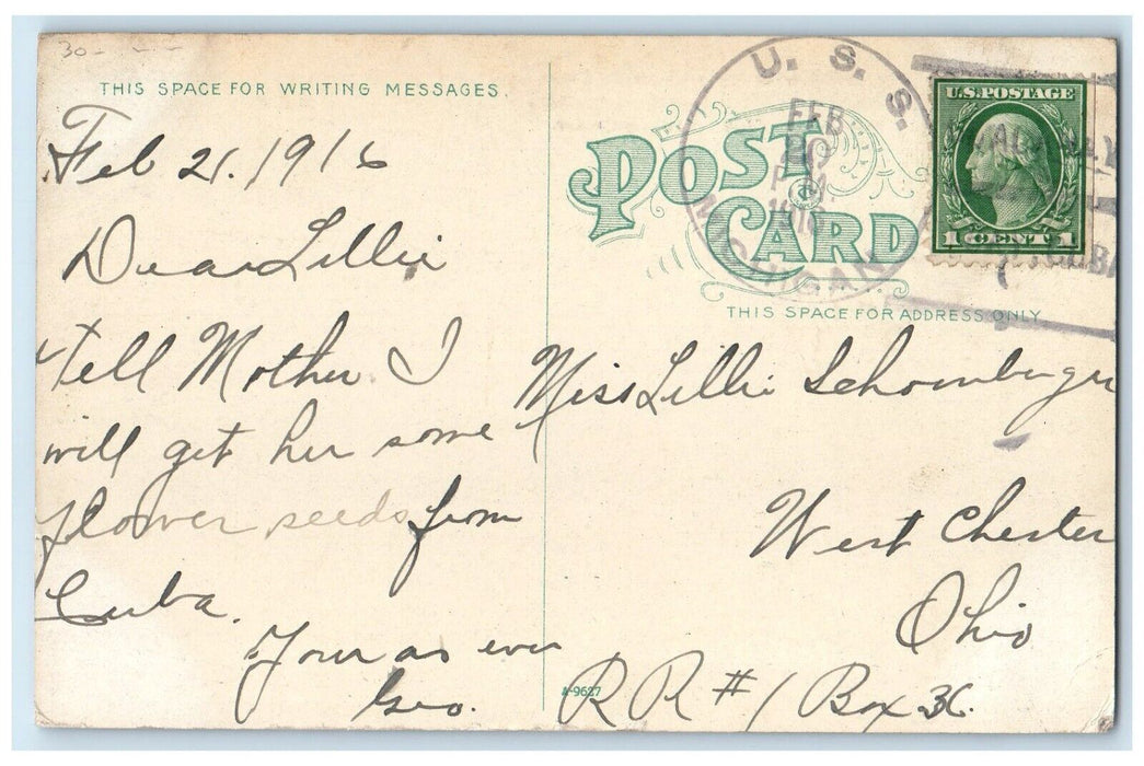 1916 Bull And Horse Fighting USS Michigan US Navy Ship Sailor Mail Postcard