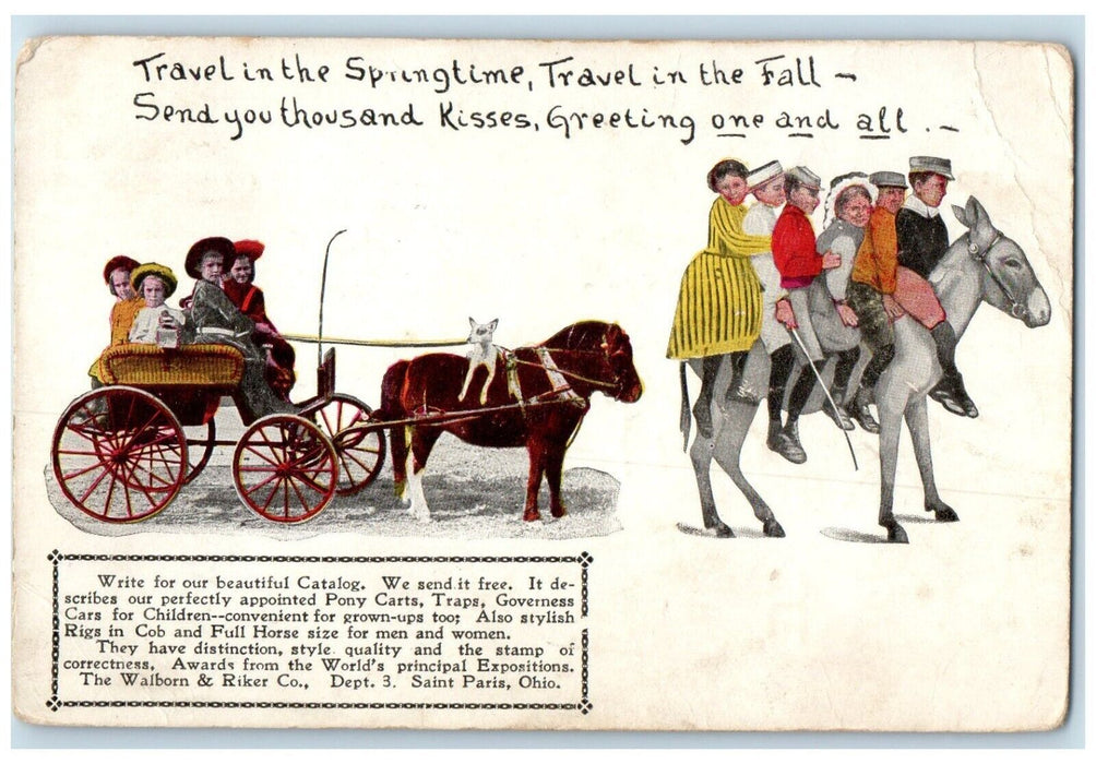 c1910's Walborn River Wagon Cart Co. Advertising Saint Paris Ohio OH Postcard