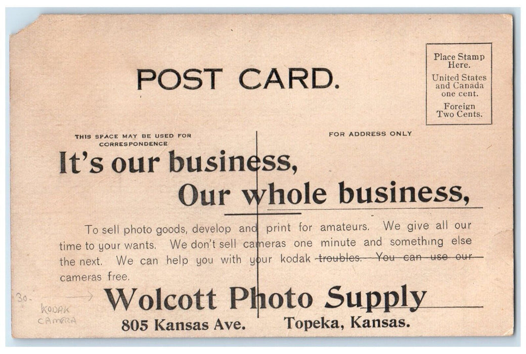 Kodak Camera Getting Seatback Wolcott Photo Supply Topeka Kansas KS Postcard