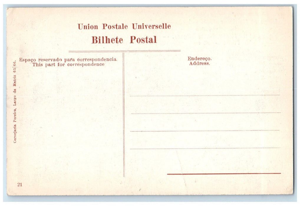 c1910 Square of the Matriz Ponta Delgada S Miguel-Azores Portugal Postcard