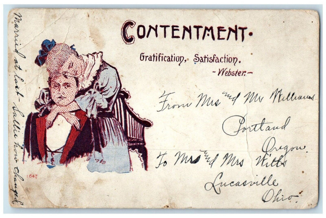 Couple Romance Contentment Satisfaction Lucasville OH Portland OR Postcard