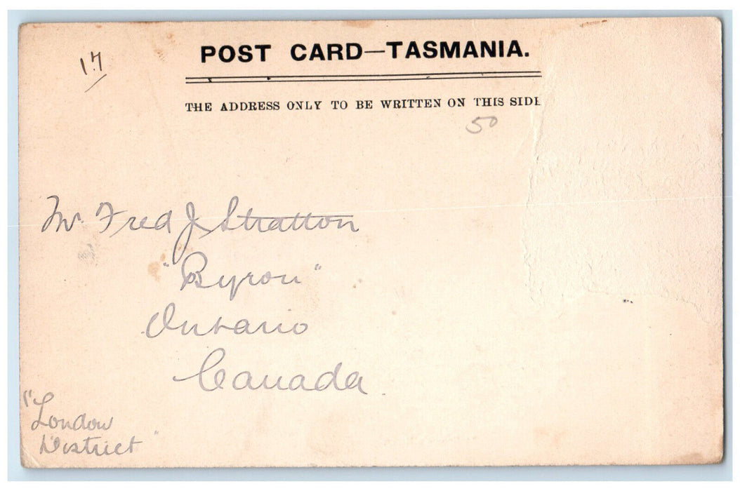 c1905 At Brown's River Tasmania Australia Antique Unposted Postcard