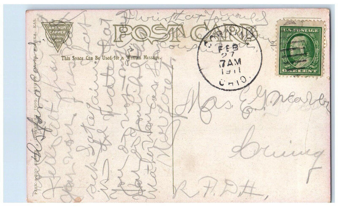 1911 Rat Mouse On The Floor Womens Feet Corning Ohio OH Posted Antique Postcard