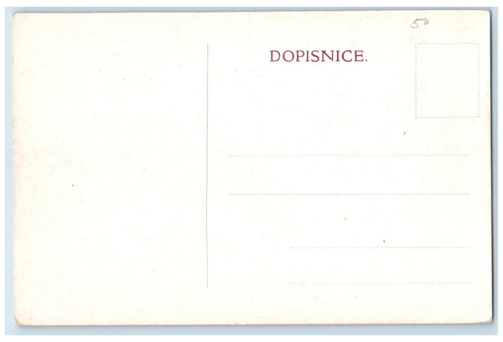 c1910 Hotel Neptun & Pension Stamp Soukromy Hotel Prague Czech Republic Postcard