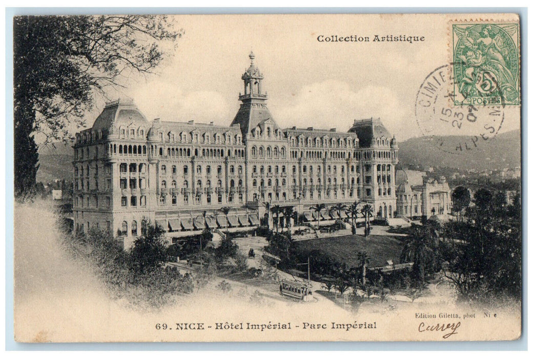 1907 Nice Hotel Imperial France Collection Artistique Posted Antique Postcard