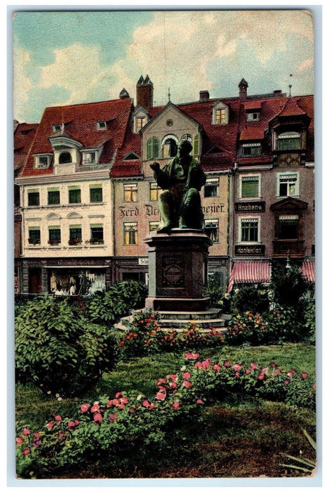 c1910 Hans Sachs Monument Nuremberg, Germany Posted Antique Postcard