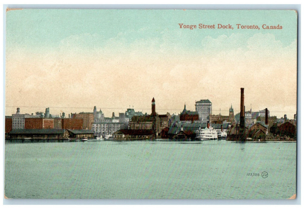 c1910 Yonge Street Dock Toronto Ontario Canada Antique Unposted Postcard