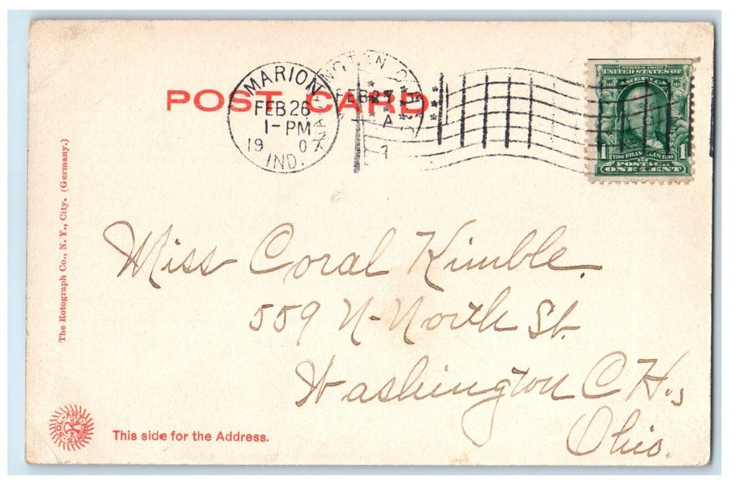 1907 View Of Lake Matter City Park Marion Indiana IN Rotograph Antique Postcard