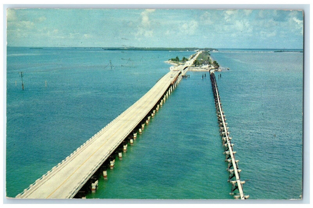 1959 Tea Table Bridge Looking North Toward Indian Key Fill Dania FL Postcard