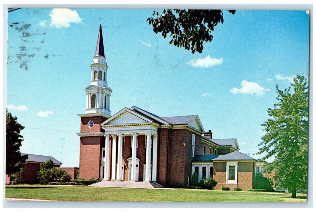 1974 Presbyterian Church Chapel Exterior Building Field Muncie Indiana Postcard