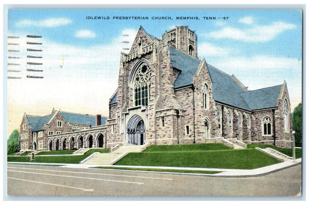 1951 Idlewild Presbyterian Church Street View Memphis Tennessee TN Postcard