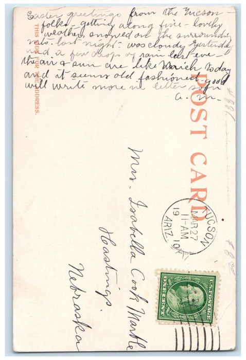 1910 Papago Indian Filling The Olla Tucson Arizona AZ Posted Antique Postcard