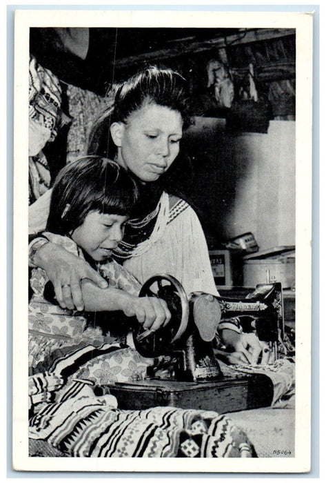 Musa Isle Home Of The Seminole Indians Girl Sewing Miami Florida FL Postcard