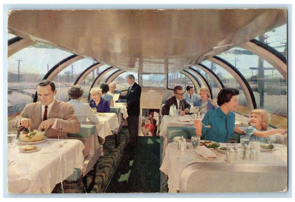 Astra Dome Dining Car City Of Los Angeles Union Pacific Railroad Postcard
