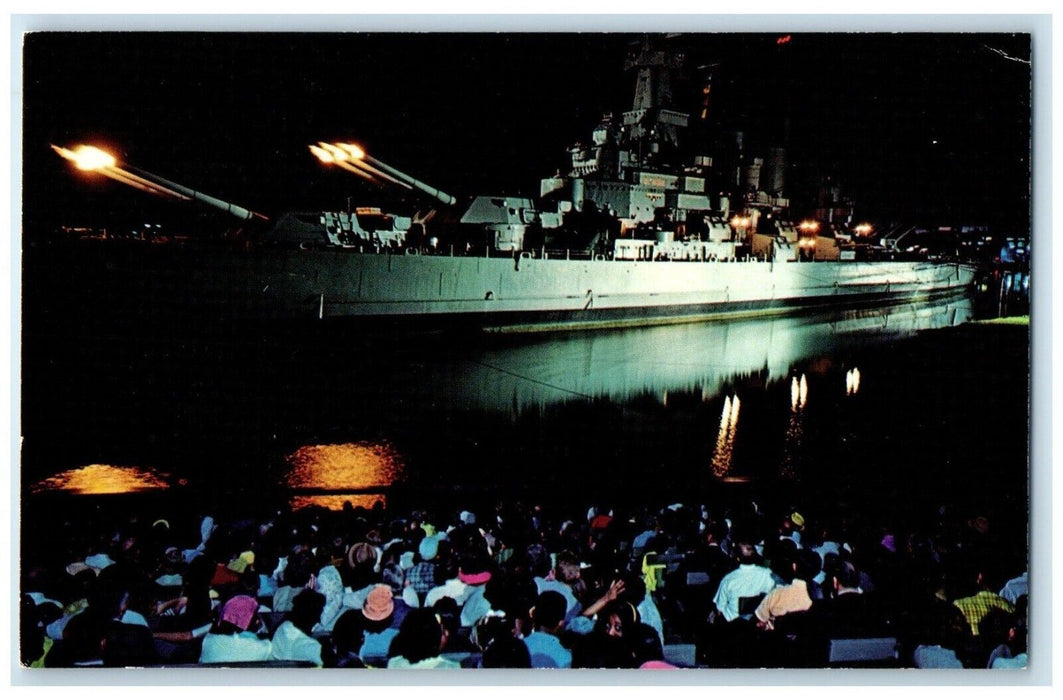 USS North Carolina Battleship Wilmington NC Iwo Jima Bombardment Postcard