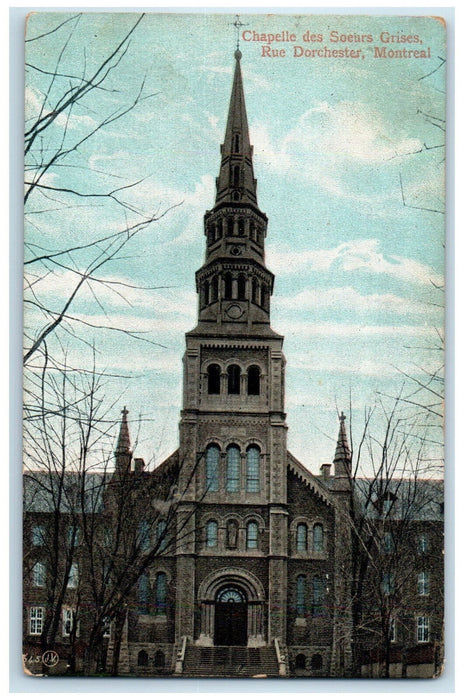 1909 Chapelle Des Soeurs Grises Rue Dorchester Montreal Quebec Canada Postcard