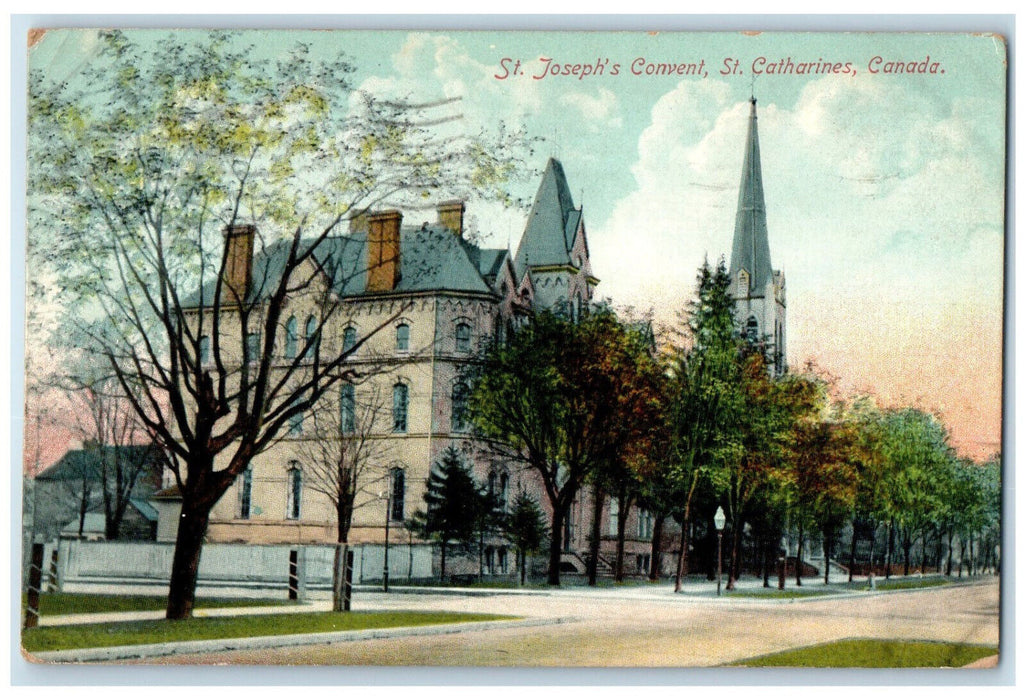 1909 St. Joseph's Convent St. Catharines Ontario Canada Posted Antique Postcard
