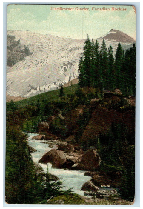 c1910 Illecillewaet Glacier Canadian Rockies British Columbia Canada Postcard