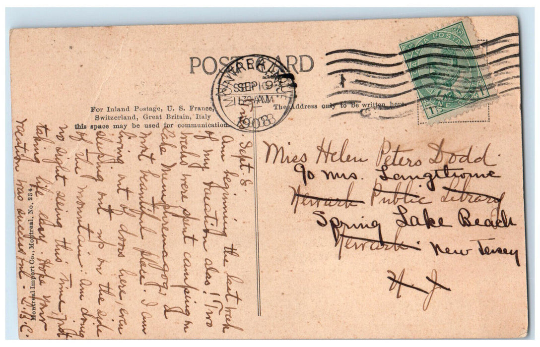 1908 Library McGill University and Presbyterian College Montreal Canada Postcard