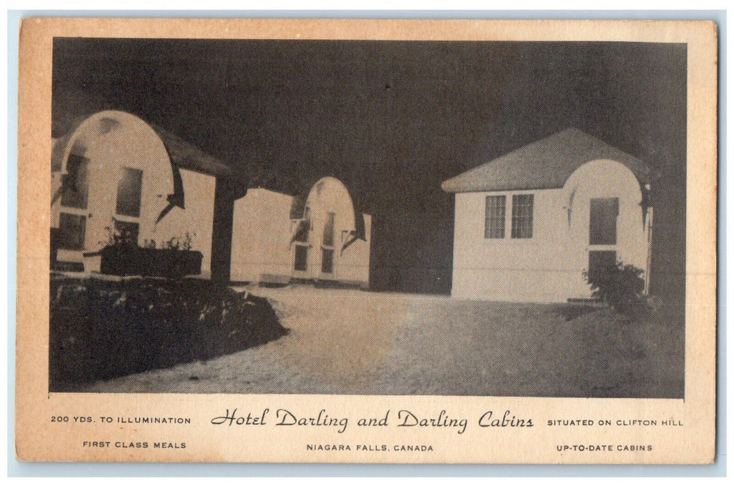 c1940's Hotel Darling and Darling Cabins Niagara Falls Canada Vintage Postcard