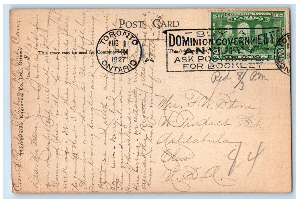 1927 Boat Canoeing Regatta Pointe-Au-Baril Ontario Canada Vintage Postcard