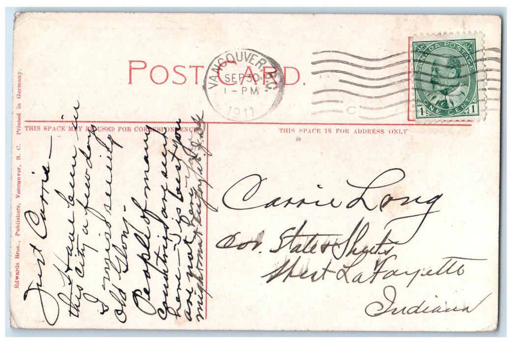 1911 City Hall and Carnegie Library Vancouver British Columbia Canada Postcard