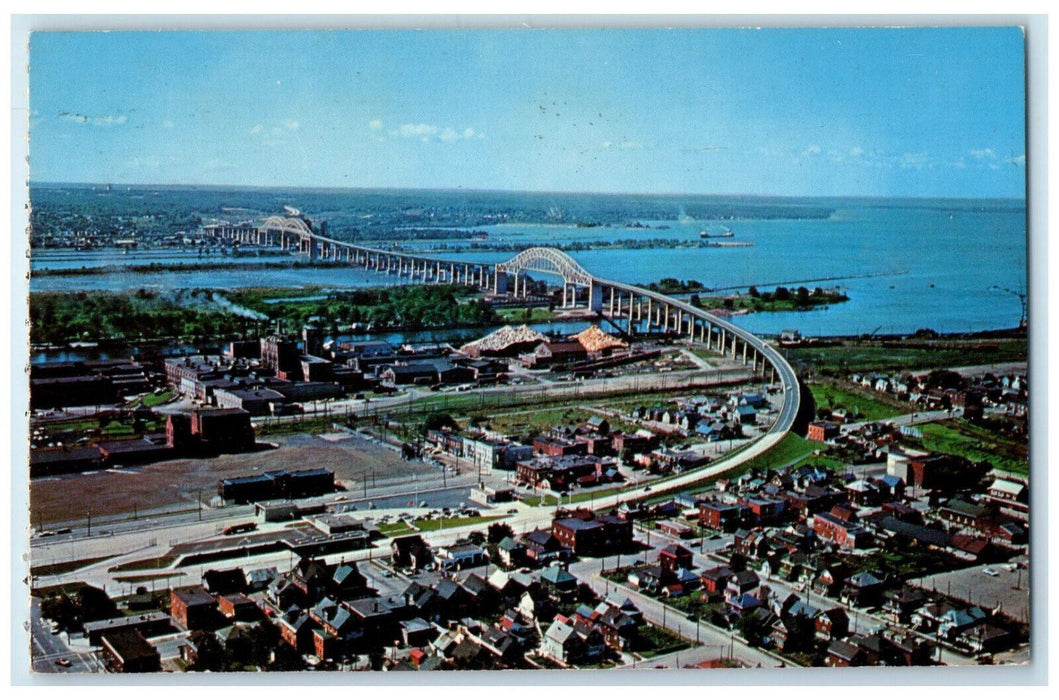 1975 The Sault Ste. Marie International Bridge Ontario Canada Postcard
