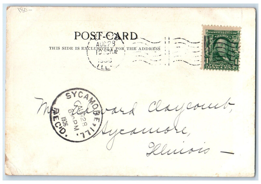 1906 View Of Insane Hospital Building Bridge Sycamore Illinois IL Postcard