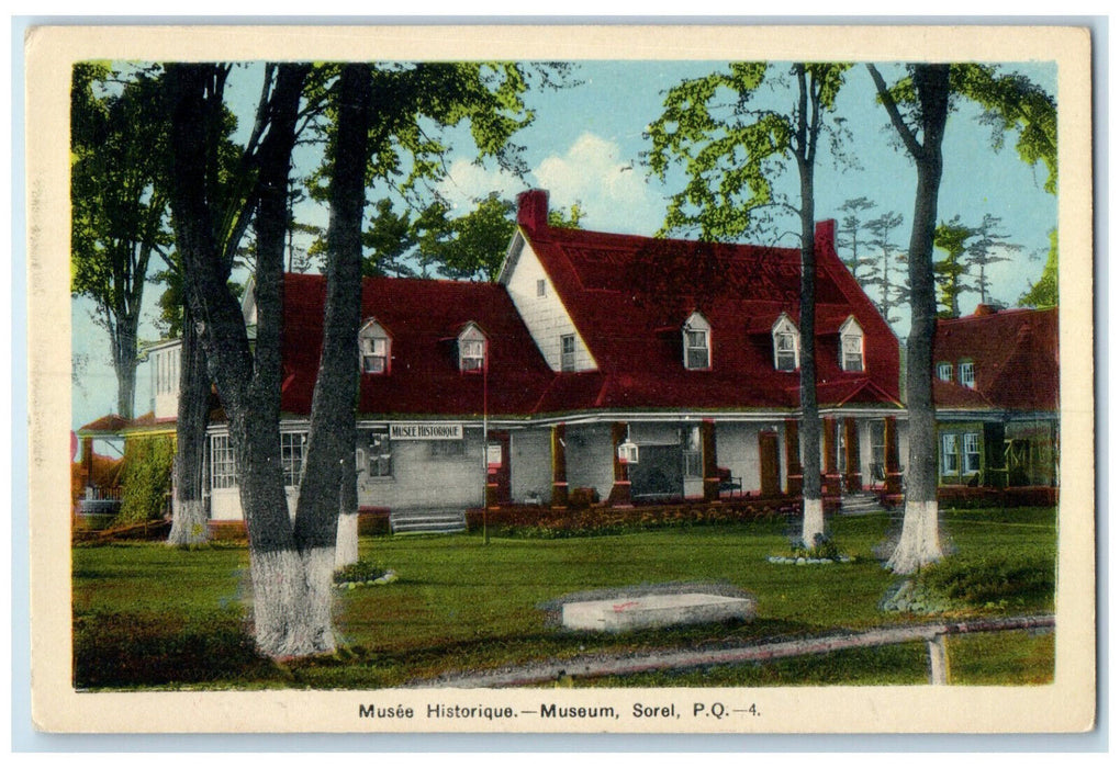 c1950's Entrance View  Musee Historique Museum Sorel Quebec Canada Postcard