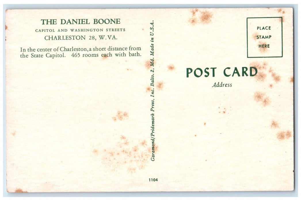 c1960 Daniel Boone Capitol Washington Streets Charleston West Virginia Postcard