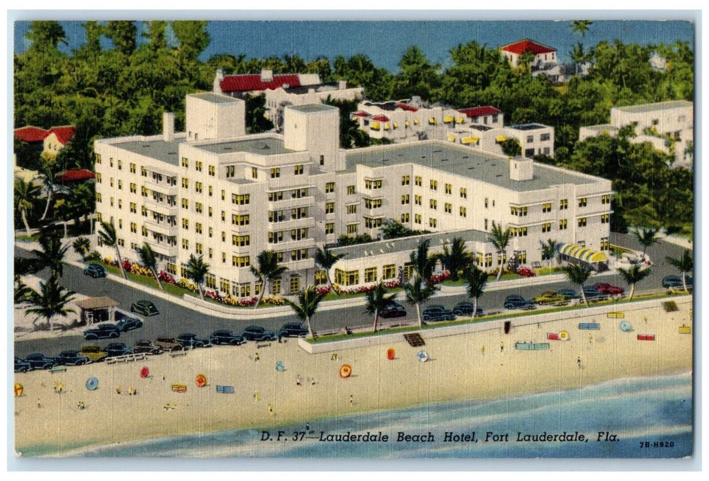 1953 Lauderdale Beach Hotel Exterior Building Fort Lauderdale Florida Postcard