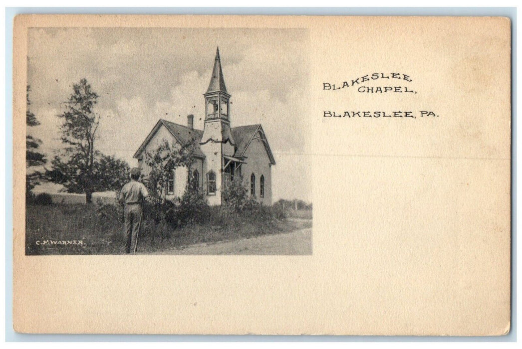 1914 Blakeslee Chapel Dirt Road Blakeslee Pennsylvania PA Antique Postcard