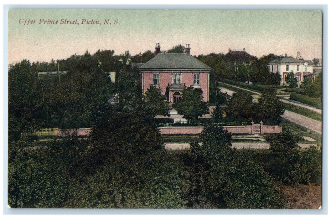 c1910 Upper Prince Street Pictou Nova Scotia Canada Unposted Antique Postcard