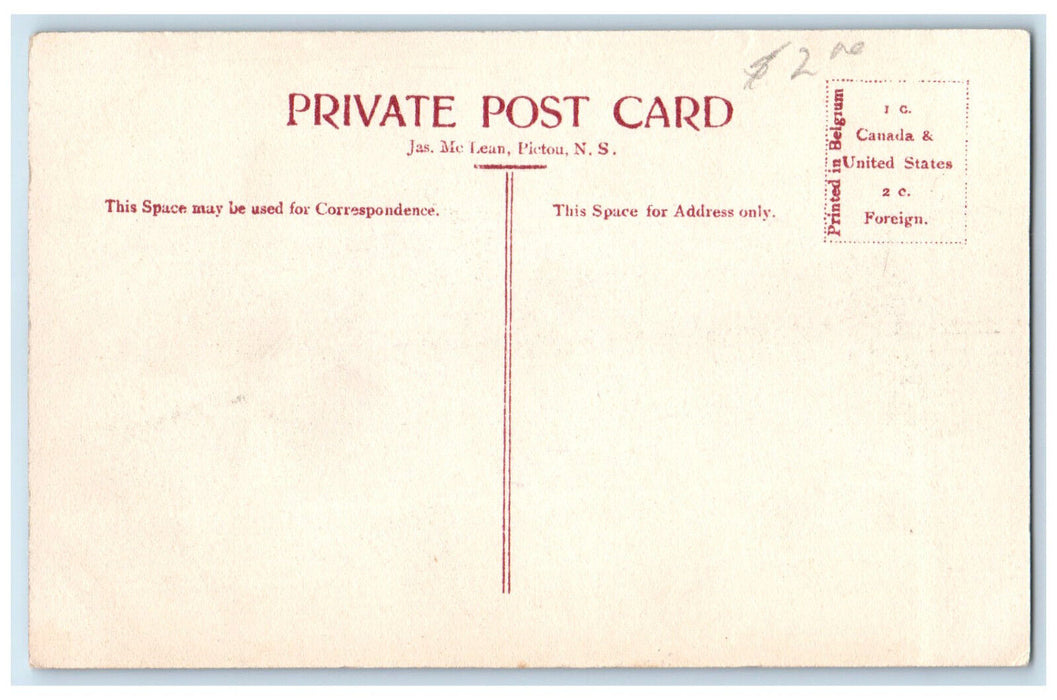 c1910 Upper Prince Street Pictou Nova Scotia Canada Unposted Antique Postcard