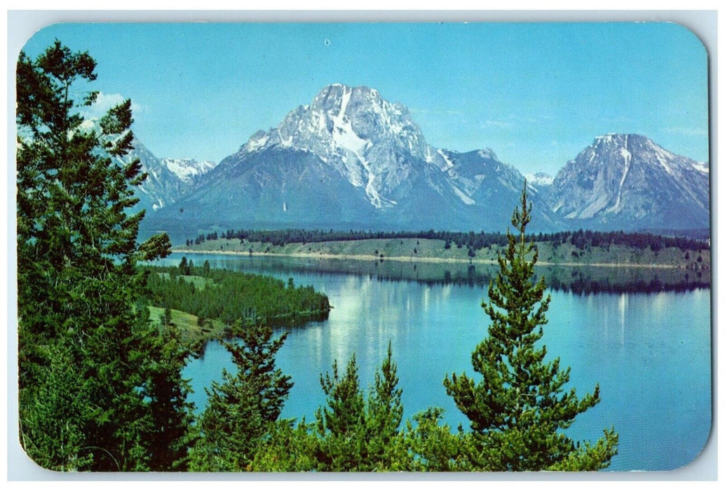 c1960 Mt. Moran Jackson Lake Mountain Grand Teton National Park Wyoming Postcard