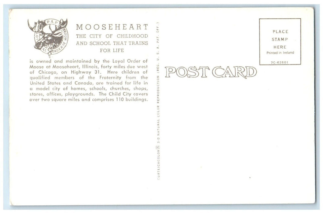 c1960 Administration Building Supreme Lodge World Loyal Order Moose IL Postcard