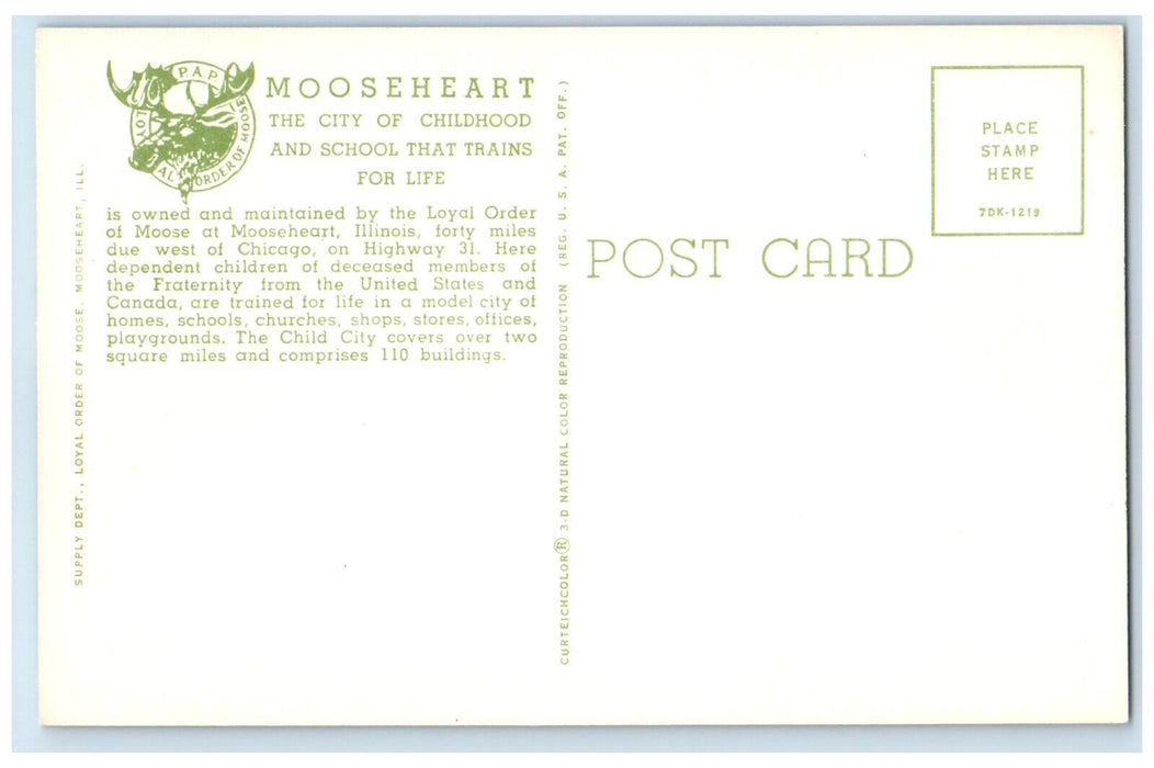 c1960 Northwest Building City Childhood School Mooseheart Illinois IL Postcard